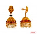 22K Gold Traditional Temple Jhumka - Click here to buy online - 3,495 only..