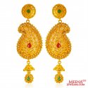 22KT Gold Filigree Earrings - Click here to buy online - 2,310 only..