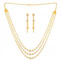 22Kt Gold Balls Necklace Set - Click here to buy online - 4,341 only..