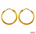 22k Gold Hoop Earrings - Click here to buy online - 411 only..