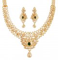 18kt Diamond Necklace Set - Click here to buy online - 42,214 only..