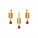 22Karat Gold Muti Stone Pendant set - Click here to buy online - 833 only..