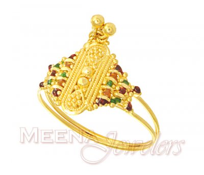 Meenakari Gold Ring ( Ladies Gold Ring )