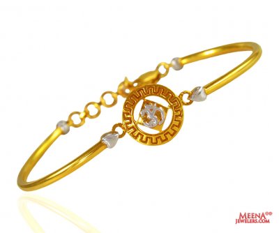 Om 22K Gold Bangle Bracelet ( Kadas )