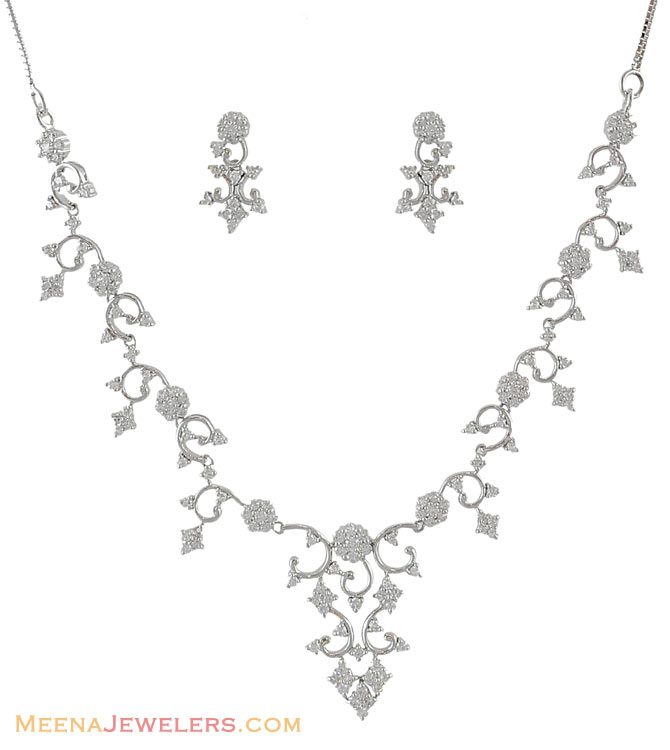 and above sets necklace white gold sets signity necklace set