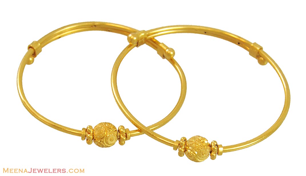 22k Gold Indian Gold Bangles BjBa10724 22k yellow gold baby bangle
