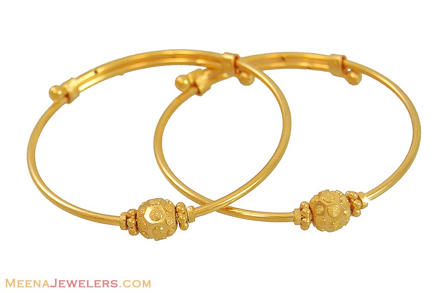 Indian Gold Bangles (for Kids) BjBa10080 22k yellow gold baby
