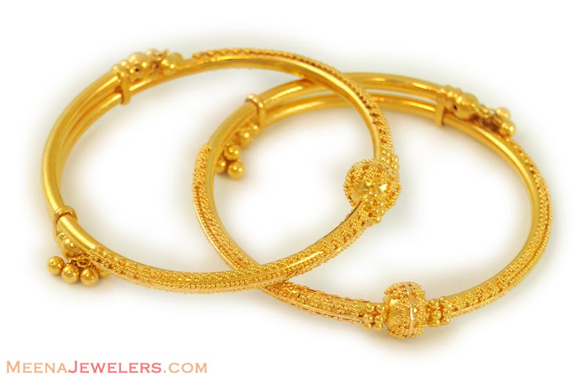 Designer Baby Bangle(22k)(Yellow gold) BjBa7043 22k Gold fancy baby