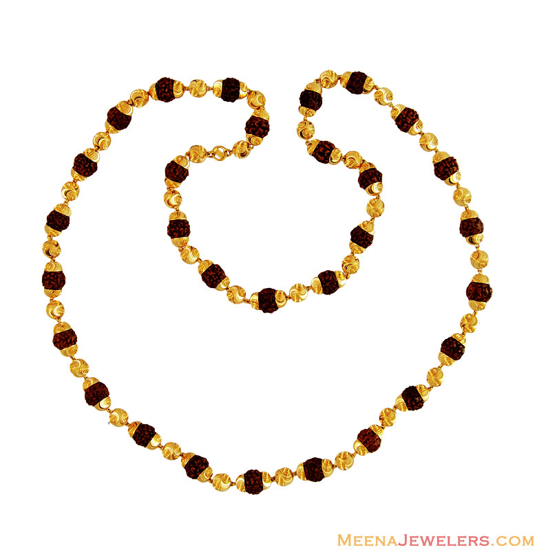 22k Gold Indian Rudraksh Mala ChMs12697 22K Gold Indian Religious