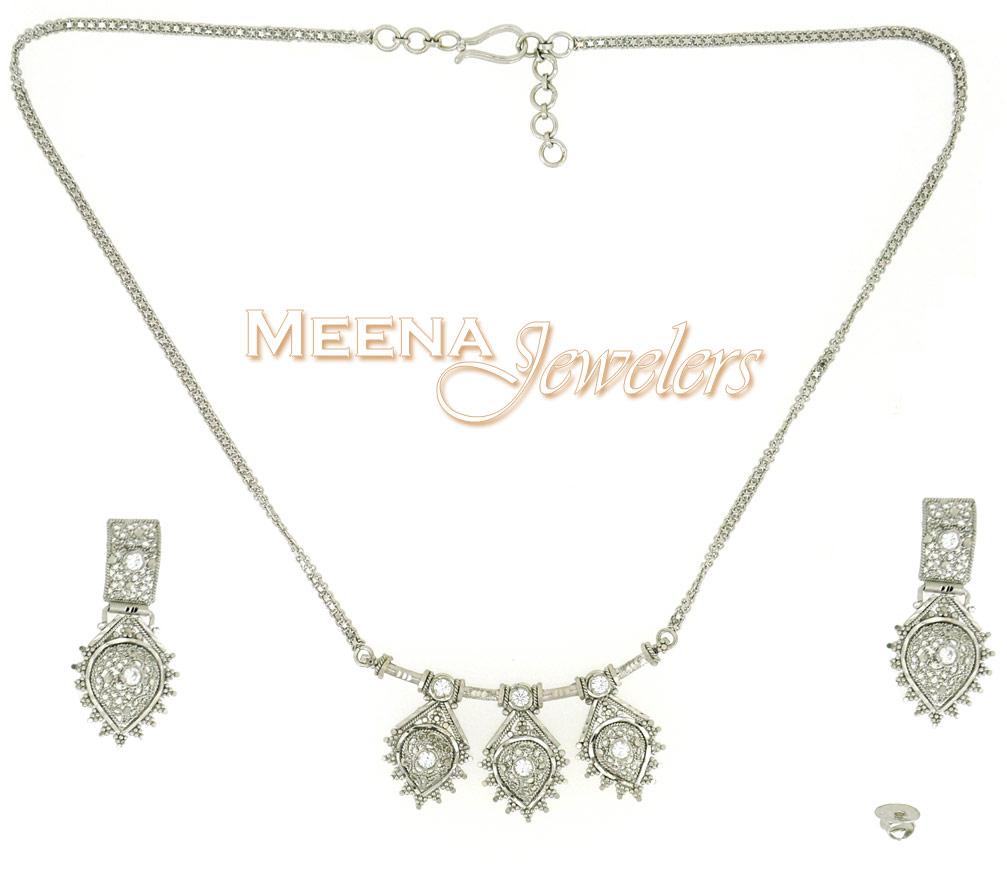 indian white gold necklaces
