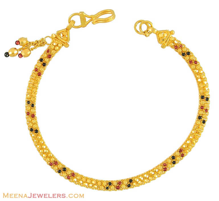 Meenakari Bracelet (22Kt Gold) BrLa11018 22 Kt Gold ladies bracelet