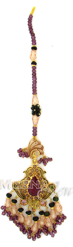 Detail View of Tika (22 Kt Antique Gold Bridal Set) [ Bridal Necklace Sets > 22 Kt Antique Gold  Bridal Set  ]