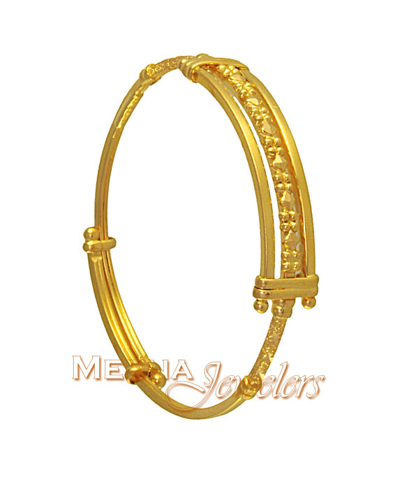 22K Gold Baby Bangle BjBa2560 22K Gold Baby Bangle with diamond
