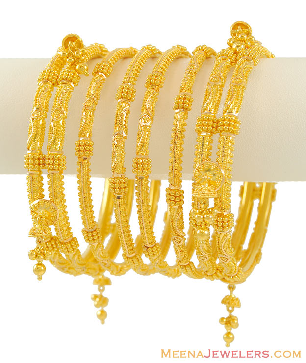 Indian Gold Bangles Set(22k) BaSt7422 22k gold bridal bangles(set