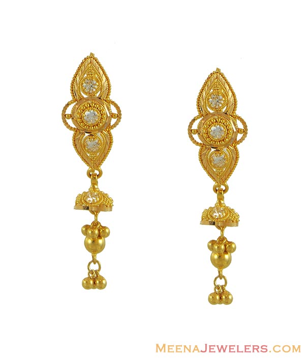 Gold Designer Hanging Earrings ErFc8557 22Kt Gold Earrings with