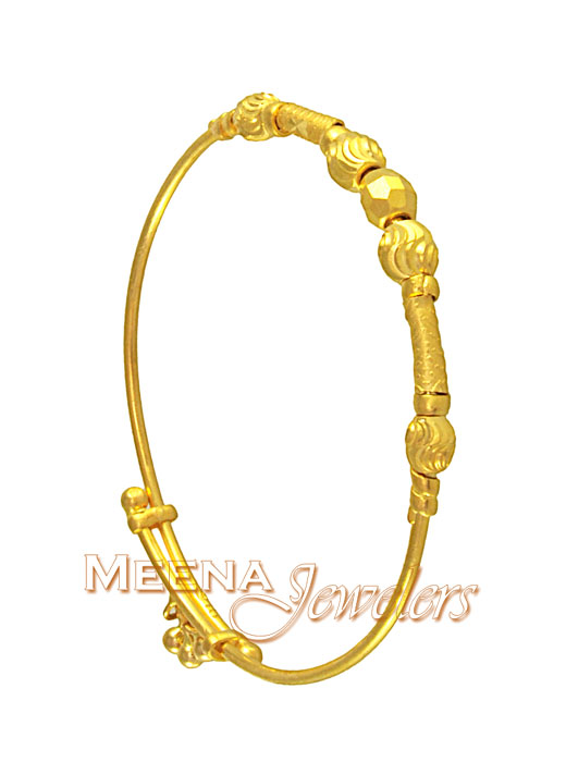 22K Gold Baby Bangle BjBa2555 22K Gold Baby Bangle with diamond