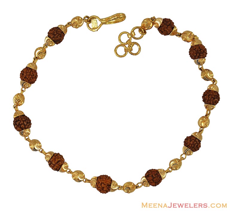 Mens Bracelet with Rudraksha (22K) BrMb10408 22kt Gold mens