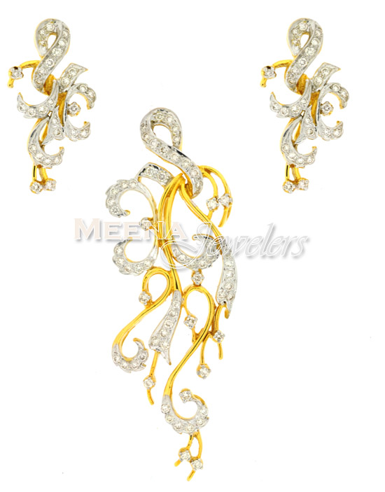 diamond pendant images. Indian Diamond Pendant Set