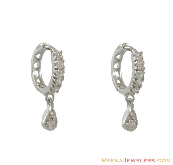 18k Fancy Clip On Earring ErCl7712 18k white gold fancy clip on