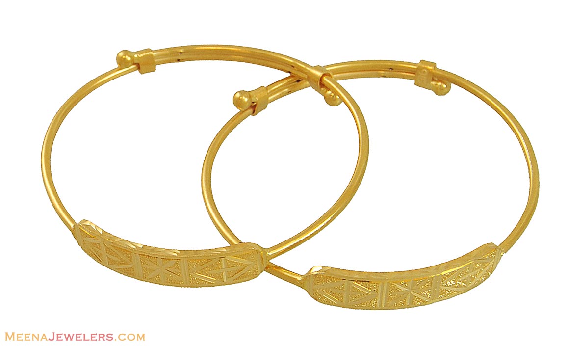 22K Gold Baby Bangle (1 Pc Only) BjBa10490 22k gold baby bangle (1