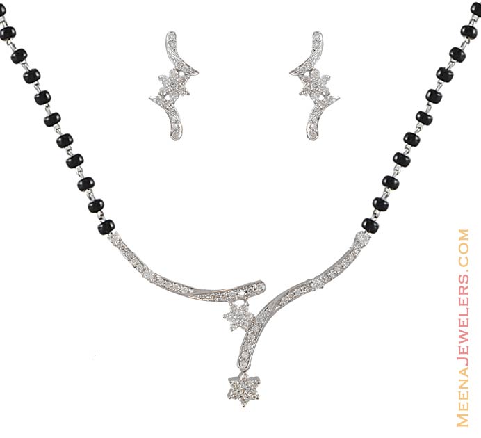 White Gold Diamond Mangalsutra Set ( Diamond MangalSutras )
