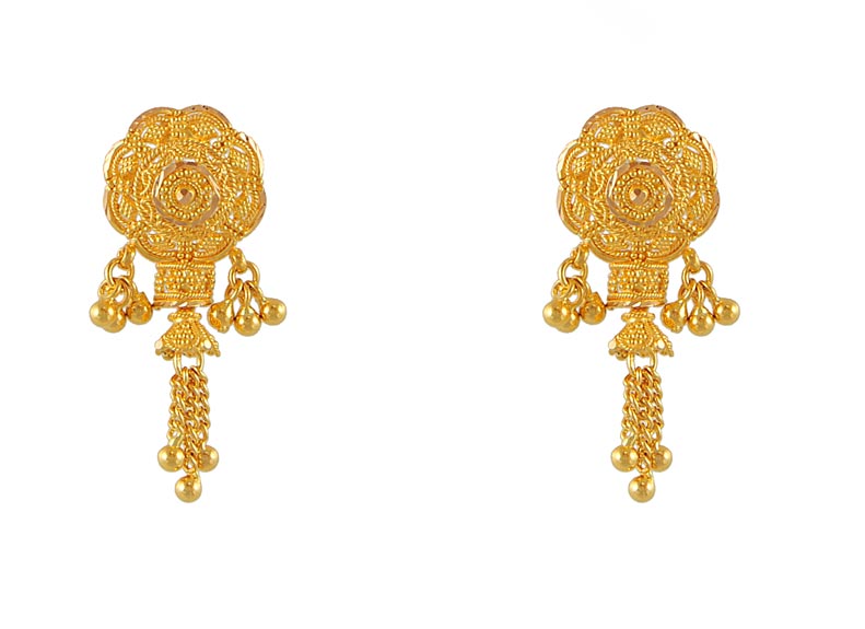 Fancy Earrings on 22kt Gold Fancy Earrings Erfc4662 22kt Gold Fancy Earrings With