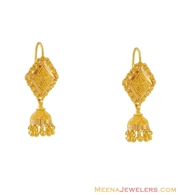 Designer Hanging Earrings(22k) erfc7939 22k gold earrings with