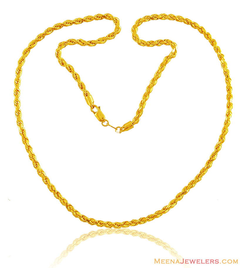 22K Mens Solid Heavy Rope Chain ChMs14623 22k mens gold solid heavy