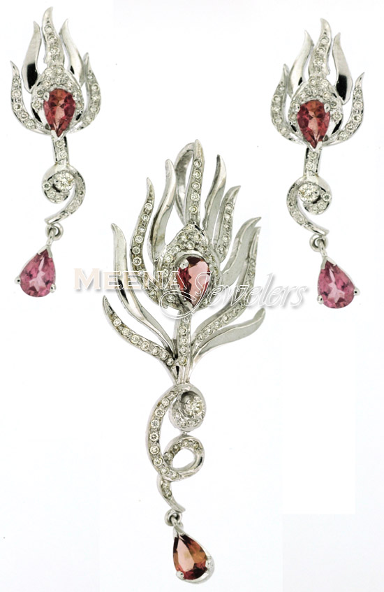 meenajewelers.comFancy Diamond Pendant Set - DiPs923 - US$ 2,348 - 18Kt Gold fancy