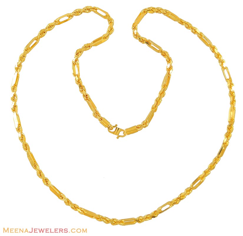 Mens Rope Chain (20 Inches) ChPl8829 22Kt Mens heavy chain / 22