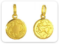 Astrological (Birthstone) >  Zodiac Gold Pendants > 