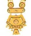 Enlarged view of attractive section - 22 Kt Gold LongSets/Patta Sets [ Bridal Necklace Sets > 22 Kt Gold Bridal Set (Rani Har)  ]