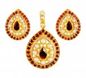 22K Gold Ruby Pendant set - Click here to buy online - 1,161 only..