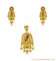 22k Pendant Set With Peacock Design - Click here to buy online - 646 only..