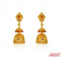 22k Gold 3 Tone Jhumki Earrings - Click here to buy online - 1,508 only..