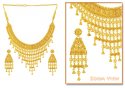 22Kt Gold Necklace and Earring Set - Click here to buy online - 2,017 only..