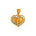 22k Gold Initial B Pendant with CZ - Click here to buy online - 248 only..