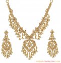 Gold Pearl and CZ Necklace Set - Click here to buy online - 4,100 only..