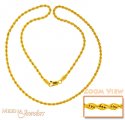 22 Kt Gold Rope Chain - Click here to buy online - 170 only..