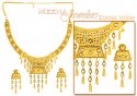 Click here to View - 22Kt Gold Necklace Set (Polki Style) 