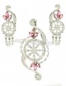 Gold Diamond Pendant Set - Click here to buy online - 7,218 only..