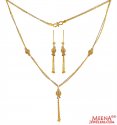 22K Gold Two Tone Necklace Set - Click here to buy online - 1,883 only..