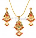 22 Kt Antique Gold Pendant Set - Click here to buy online - 1,365 only..