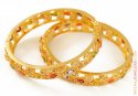 Gold Antique Bangles with Colored Stones - Click here to buy online - 2,988 only..