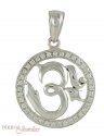 18kt White Gold Om Pendant - Click here to buy online - 232 only..