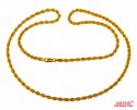 22 Kt Hollow Rope Chain (22 Inches) - Click here to buy online - 870 only..