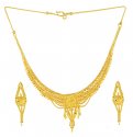 Gold Necklace and Earrings Set - Click here to buy online - 1,076 only..