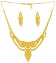 Gold Necklace and Earrings Set - Click here to buy online - 1,126 only..