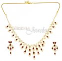 22 Kt Gold Ruby And Cubic Zircon Set - Click here to buy online - 2,043 only..