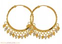 Click here to View - 22k Gold Hoops with Danglings Balls 